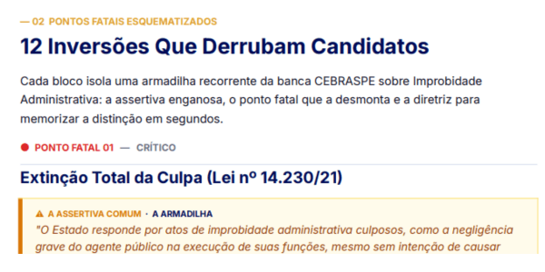 Material Pontos Fatais - Improbidade administrativa